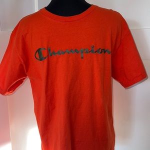 Mens Champion Camo lettering T shirt